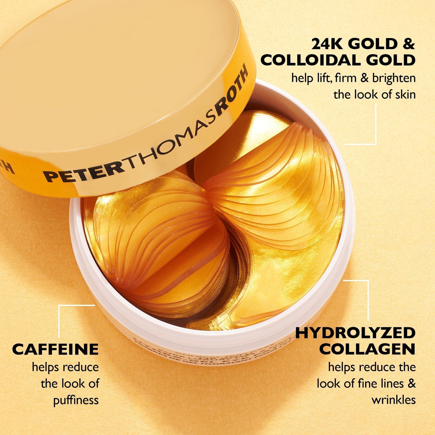 24K Gold Pure Luxury Lift & Firm Hydra-Gel Eye Patches|30 pairs